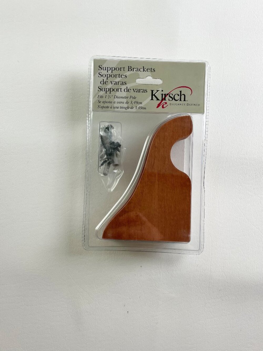 Kirsch Support Brackets For 1 3/8" Pole Light Cherry 1 Pair
